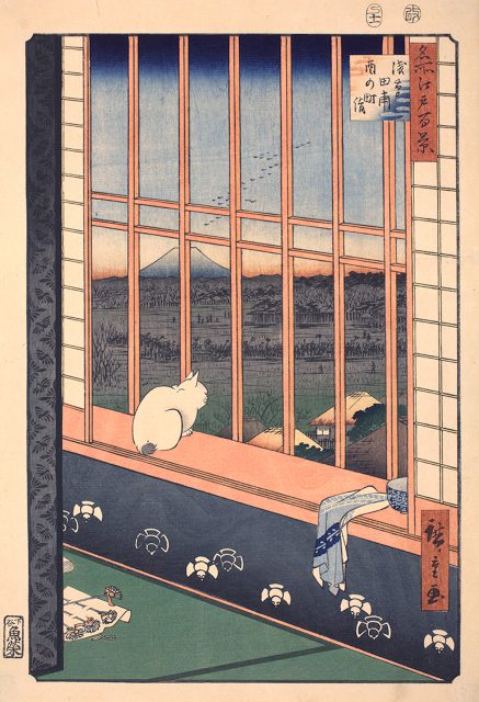 歌川広重《 名所江戸百景 浅草田甫酉の町詣》  大判錦絵 安政4年（1857）11月